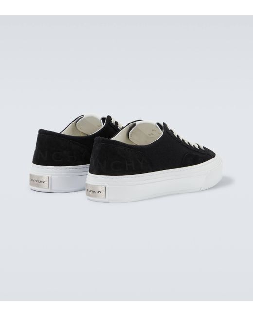 Givenchy Black City Suede And Canvas Sneakers for men