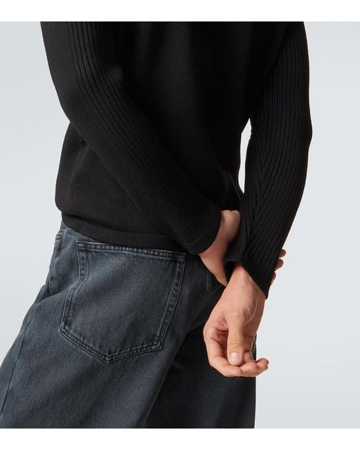 Prada Black Virgin Wool Sweater for men
