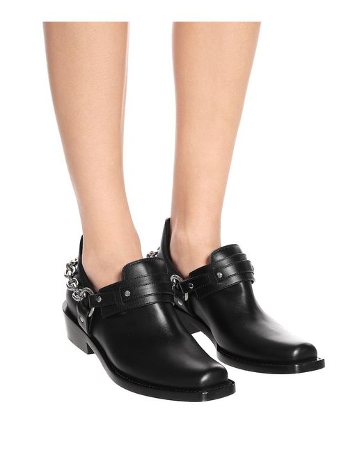 Rabanne Black Moto Leather Ankle Boots