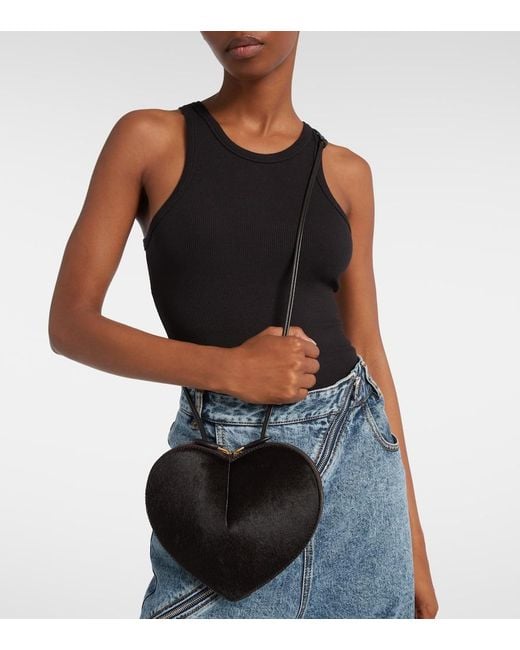 Alaïa White Le Cour Calf Hair Shoulder Bag
