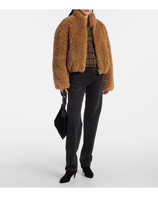 Isabel Marant Brown Jacke Anasta Aus Faux Fur