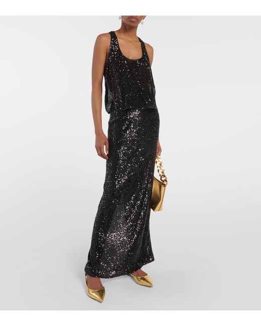 Tom Ford Metallic Padlock Croc-Effect Ballet Flats