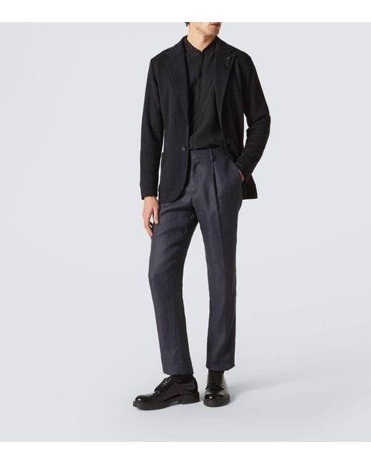 Lardini Blazer Aus Leinen Und Baumwolle in Blue für Herren