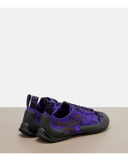 Loewe Blue Grip Anagram Suede Sneakers