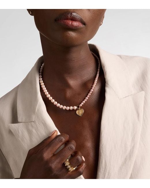 Sydney Evan White 14kt Gold Necklace With Pearls