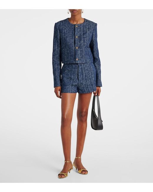 FRAME Blue Cotton Tweed Jacket