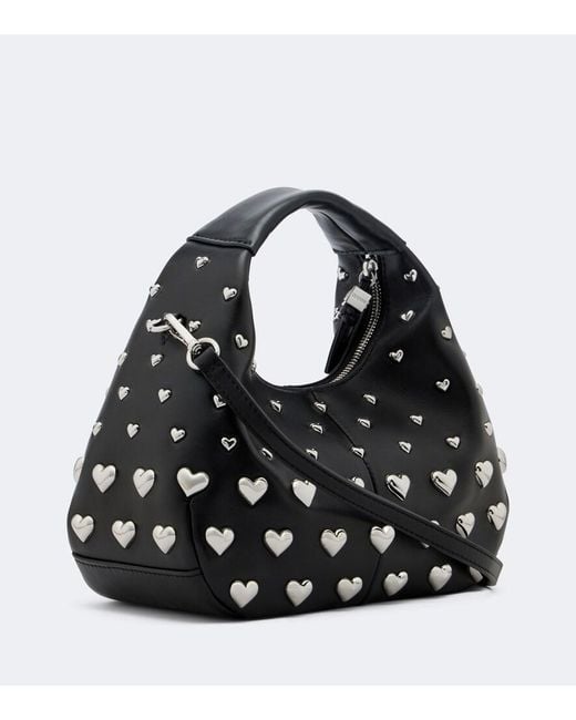 Ganni Black Mini Studded Top-Handle Bag