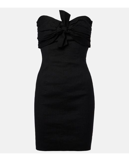 TOVE Black Dipti Linen And Cotton-Blend Minidress