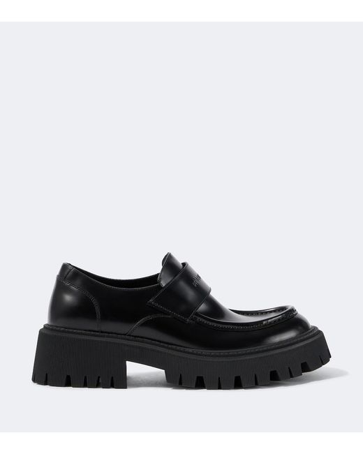 Balenciaga Black Tractor Leather Loafers for men