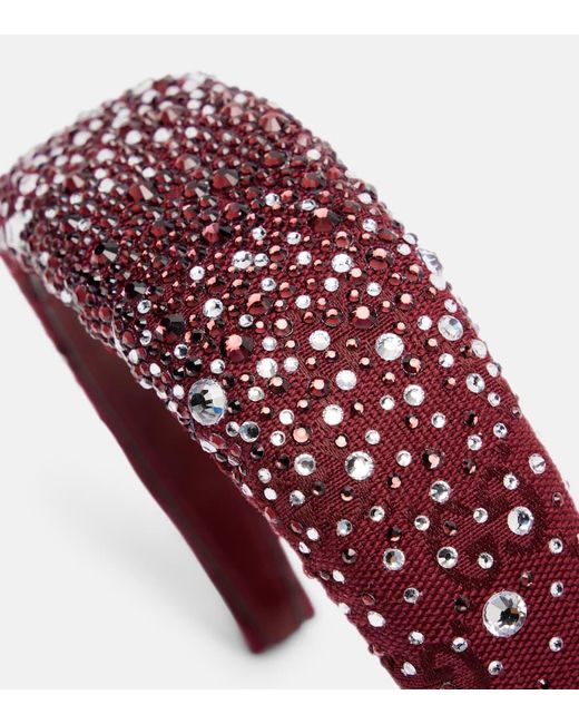 Gucci Purple Gg Crystal-Embellished Headband