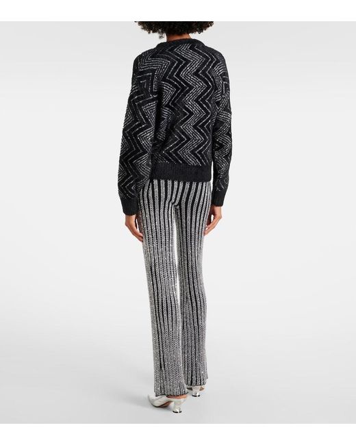 Missoni Black Zig Zag Metallic Knit Sweater