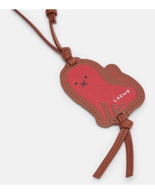Loewe Red Lion Leather Bag Charm