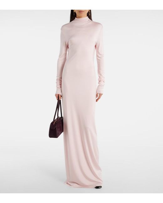 Khaite Pink Norla Jersey Maxi Dress
