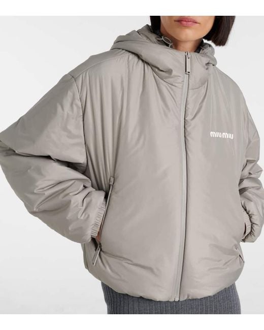 Miu Miu Gray Wattierte Jacke