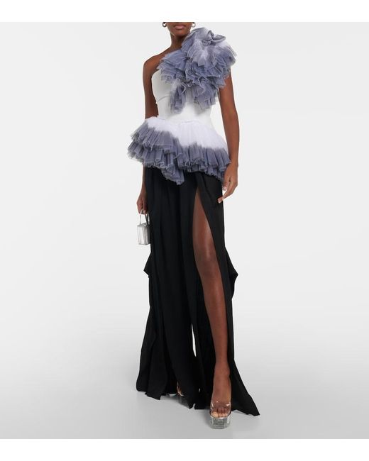 Maticevski Black High-Rise Wide-Leg Pants