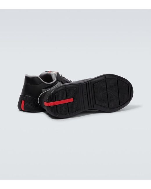 Prada Black Recycled Polyester-blend Sneakers for men