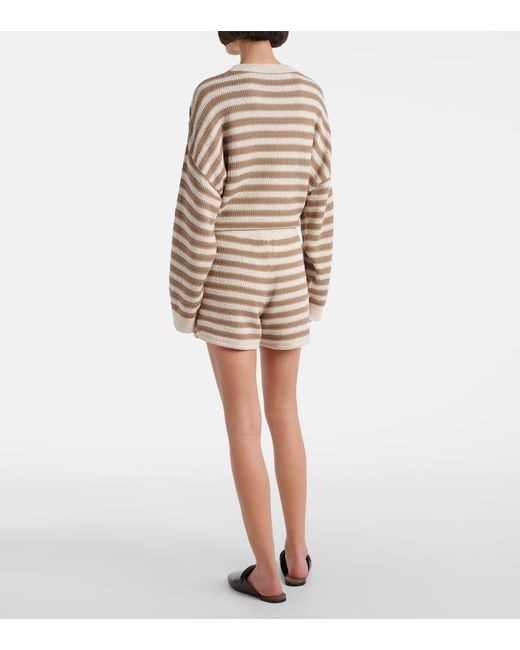 Short Raye En Coton Melange Brunello Cucinelli en coloris Natural