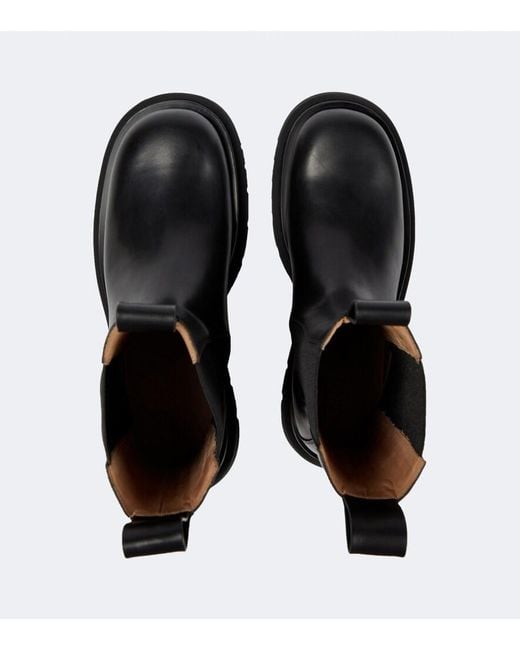 Bottega Veneta Black Lug Combat Rubberised Chelsea Boots for men