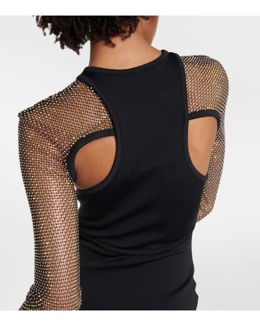 Abito Midi Asimmetrico Con Cut-Out di David Koma in Black