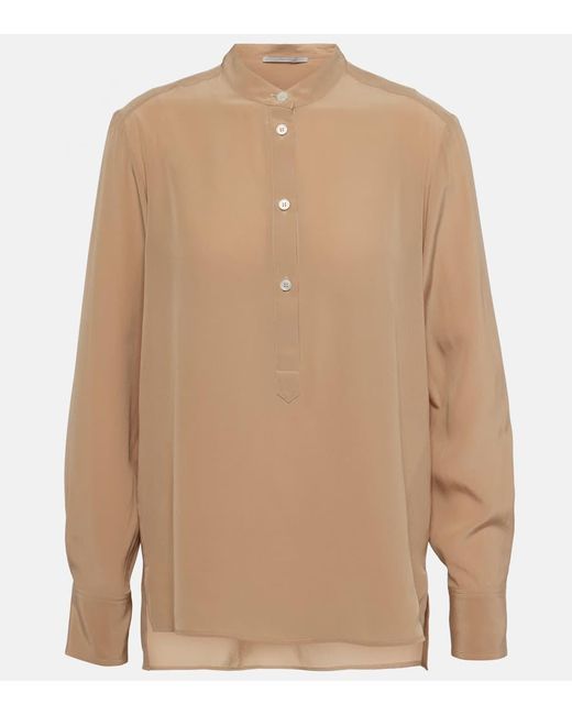 Blusa Iconic in seta di Stella McCartney in Brown