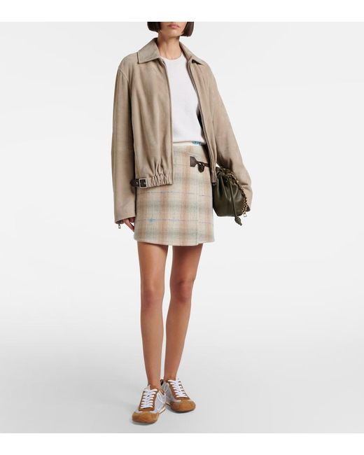 Loewe Natural Wool, Cashmere, And Silk Miniskirt