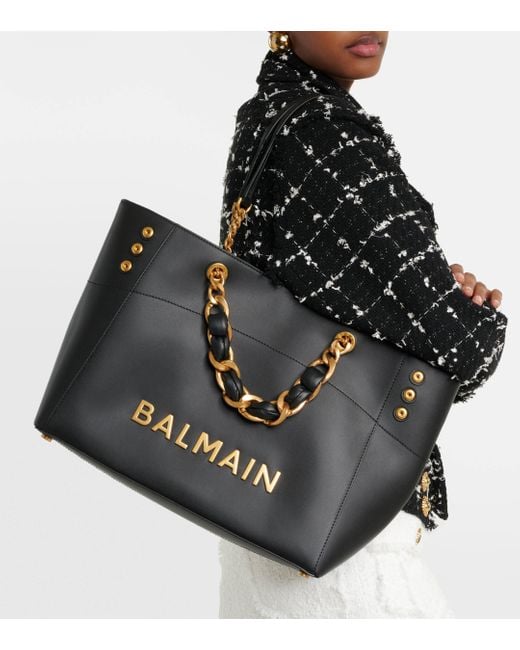 Balmain Black B-army Leather Shoulder Bag