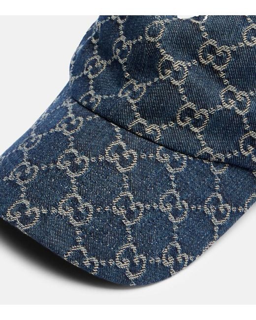 Gucci Blue Gg Denim Baseball Cap
