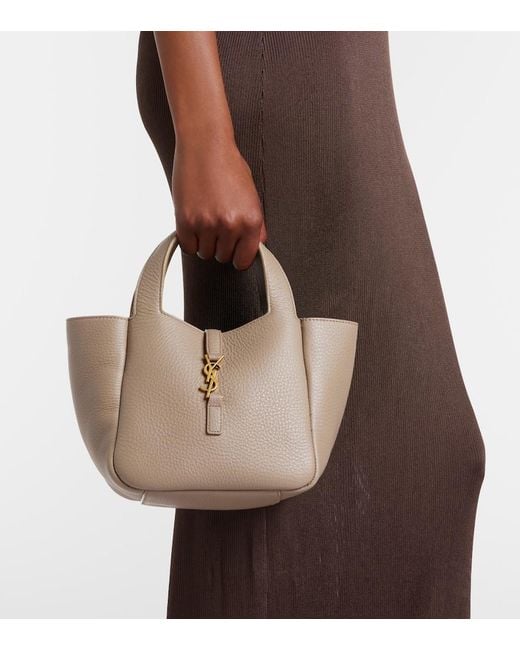Saint Laurent Brown Le 5 A 7 Bea Baby Leather Top-Handle Bag