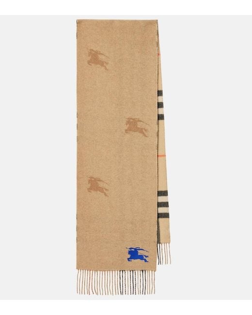 Burberry Natural Check Ekd Cashmere Scarf