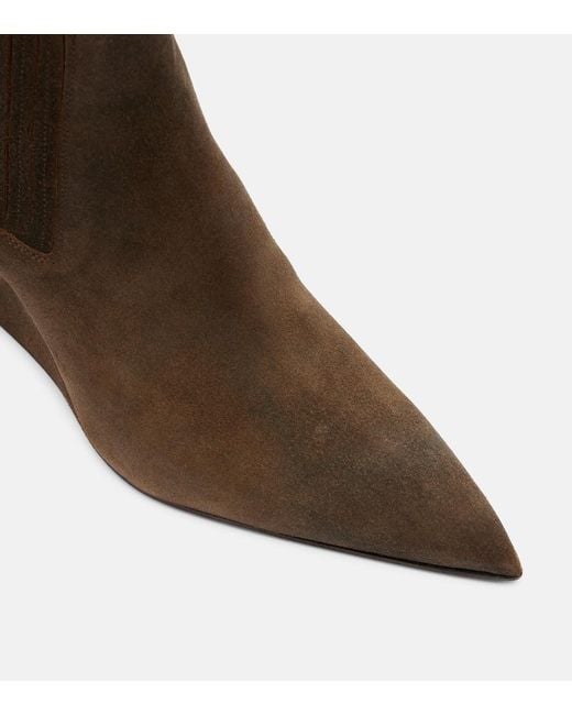 Rick Owens Brown Suede Ankle Boots