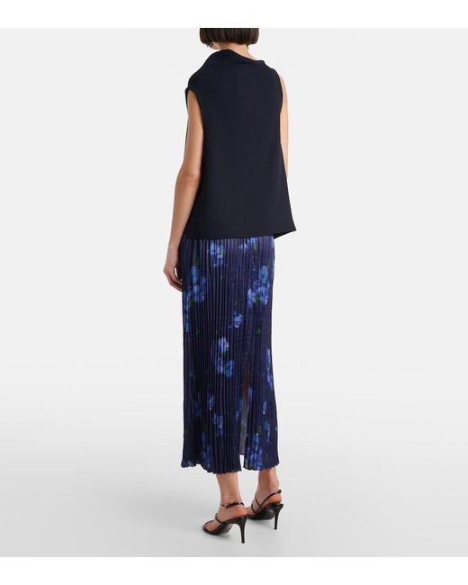 Vince Blue Asymmetric Draped Top
