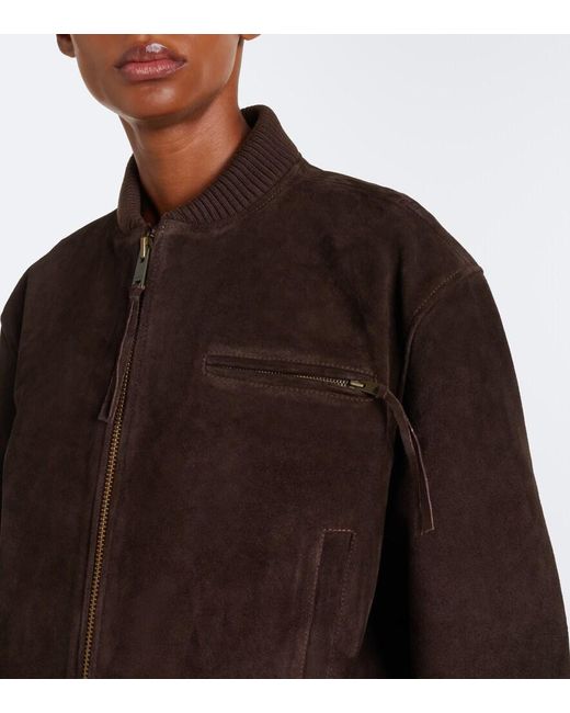 Arma Black Elysia Suede Bomber Jacket