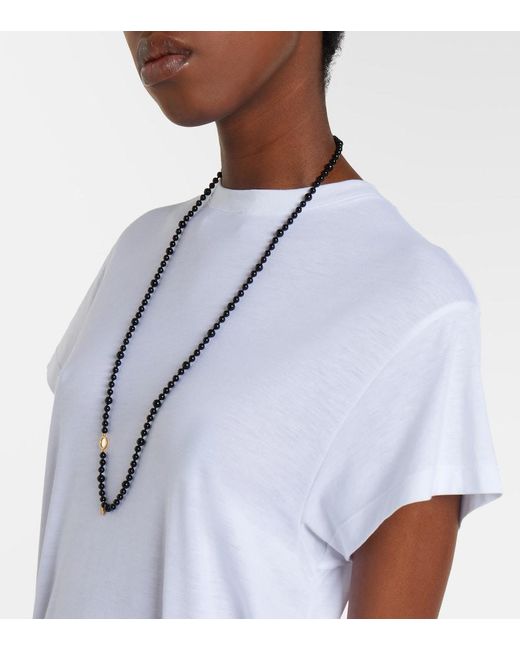 Totême White Tie-Waist Jersey Top