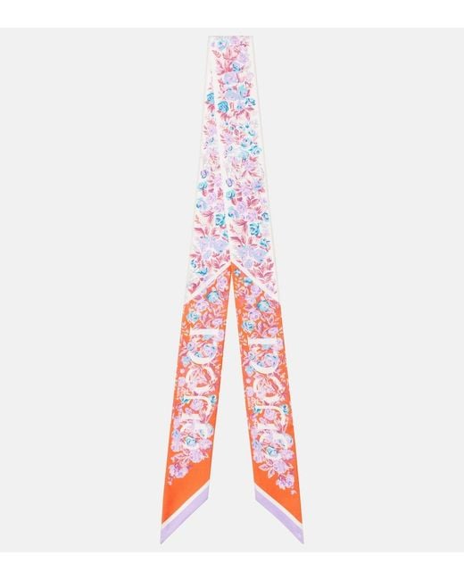 Gucci Pink Printed Silk Twill Scarf