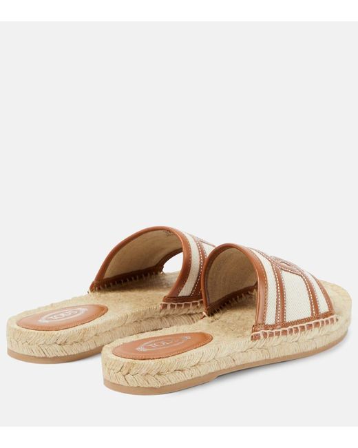 Tod's Brown Leather-trimmed Sandals