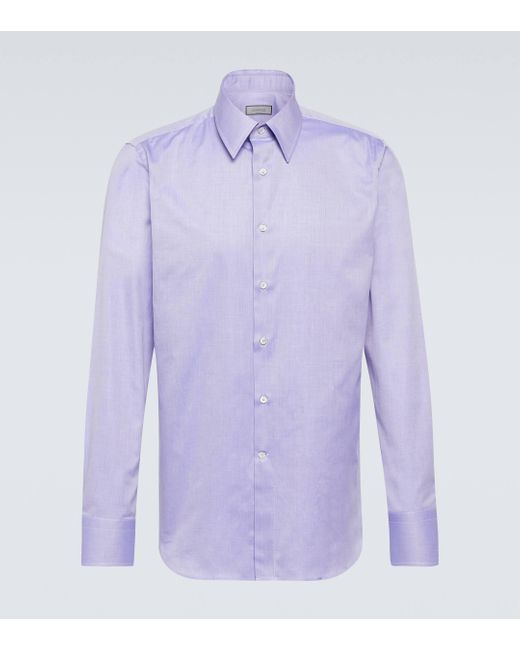 Canali Purple Checked Cotton Shirt for men