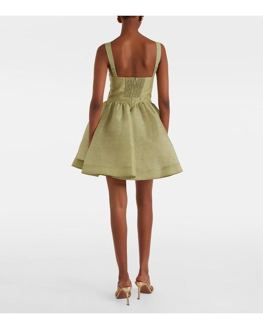 Zimmermann Natural Rebellion Linen And Silk Organza Minidress