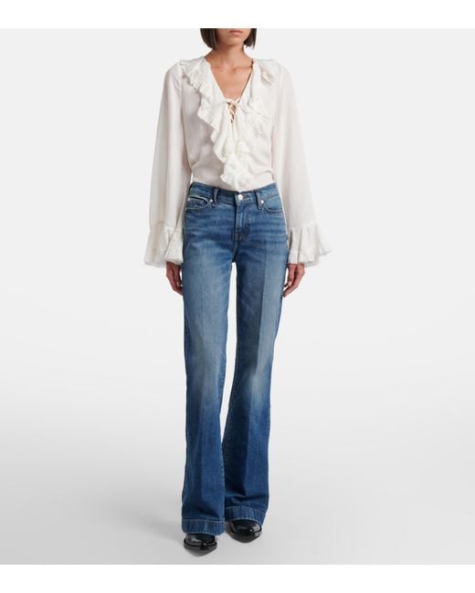 7 For All Mankind Blue Dojo Flared Jeans