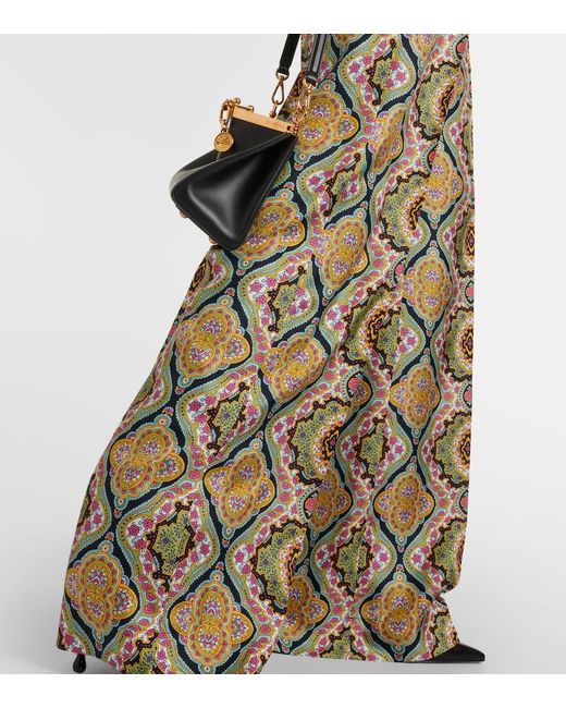 Etro Multicolor Printed Silk Wide-Leg Pants