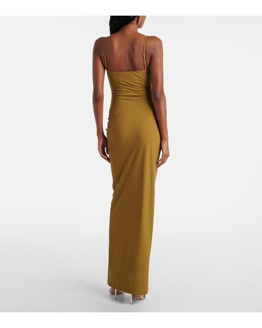 Abito Lungo Con Ruches di Christopher Esber in Metallic