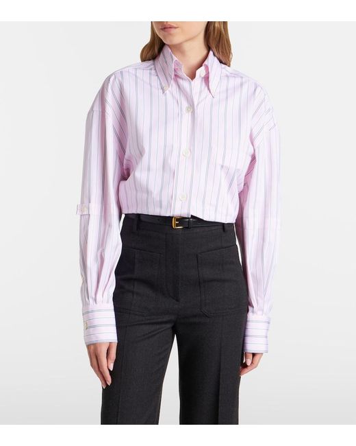 Thom Browne Purple Striped Cotton Poplin Shirt