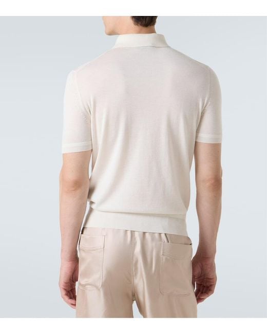 Tom Ford White Cashmere And Silk Polo Shirt for men