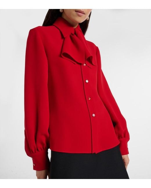 Valentino Red Cady Couture Blouse