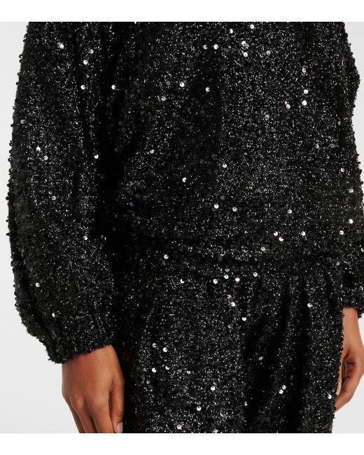 Isabel Marant Black Dabia Sequined Top
