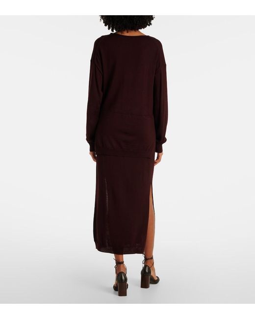 Lemaire Purple Belted Sweater Dress
