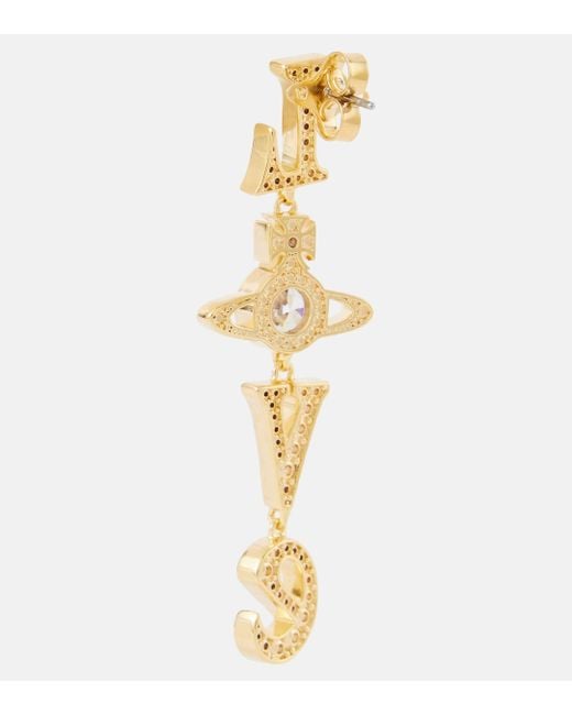 Vivienne Westwood White Roderica Crystal-embellished Earrings