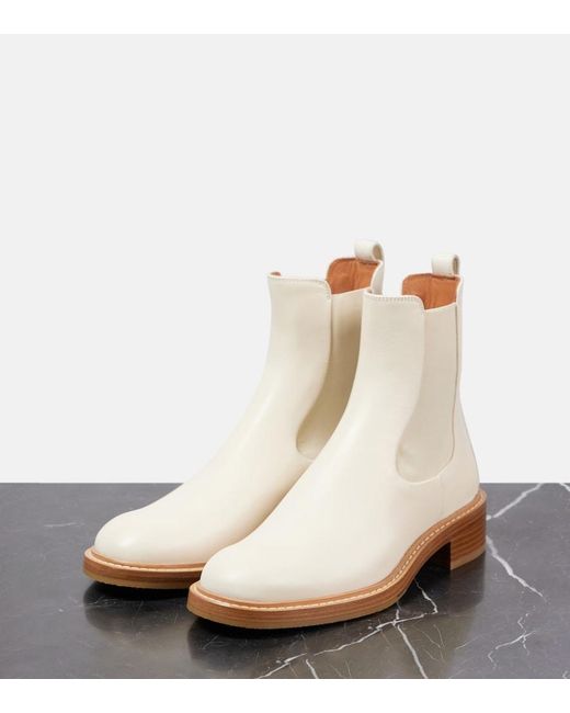 Chloé White Marcie Leather Chelsea Boots