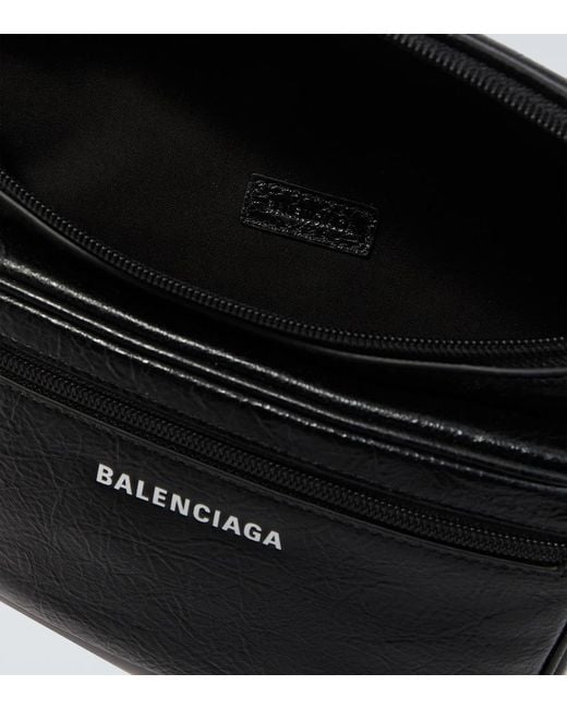 Balenciaga Black Explorer Leather Belt Bag for men
