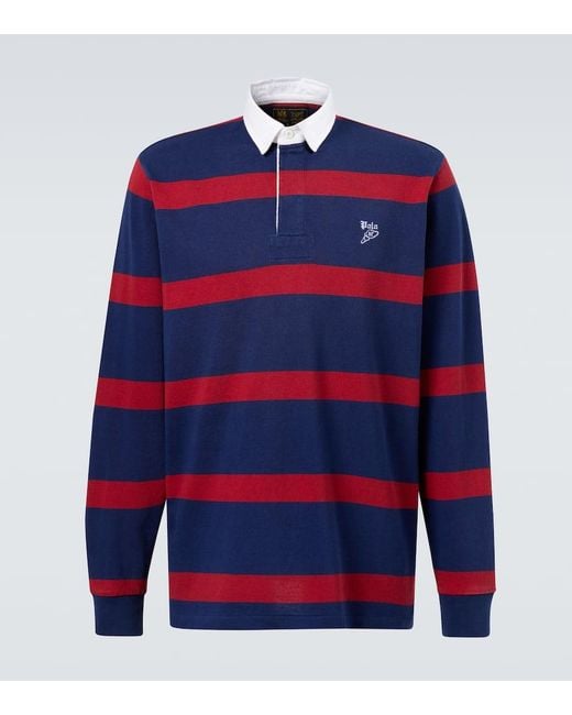 Polo Ralph Lauren Blue Striped Cotton Polo Shirt for men