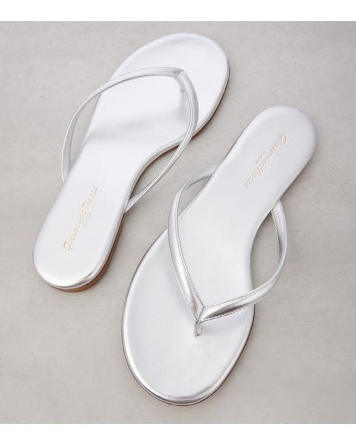 Gianvito Rossi White Sandalen Calypso Aus Metallic-Leder